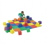 Patchwork Crawly Mat and Toddler Baby Blocks - Primary
